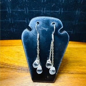 Elegant Moissanite Silver Drop Earrings
